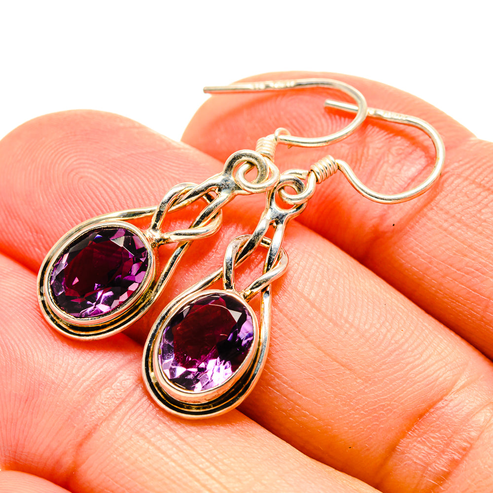 Amethyst Earrings handcrafted by Anasilvercos - EARR412805