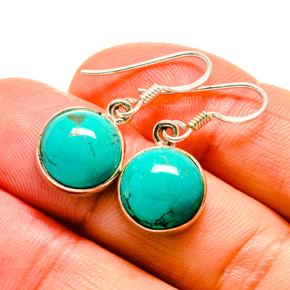 Tibetan Turquoise Earrings handcrafted by Anasilvercos - EARR412806