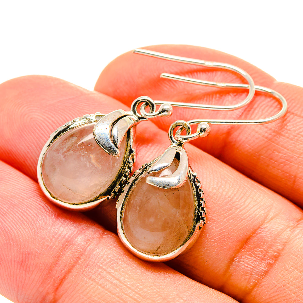 Rose Quartz Earrings handcrafted by Anasilvercos - EARR412811
