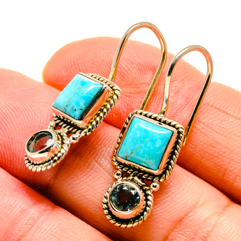 Arizona Turquoise Earrings handcrafted by Anasilvercos - EARR412830