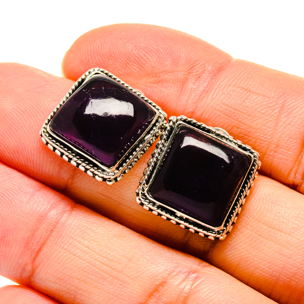 Amethyst Earrings handcrafted by Anasilvercos - EARR412853