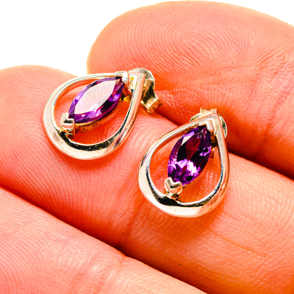Amethyst Earrings handcrafted by Anasilvercos - EARR412867