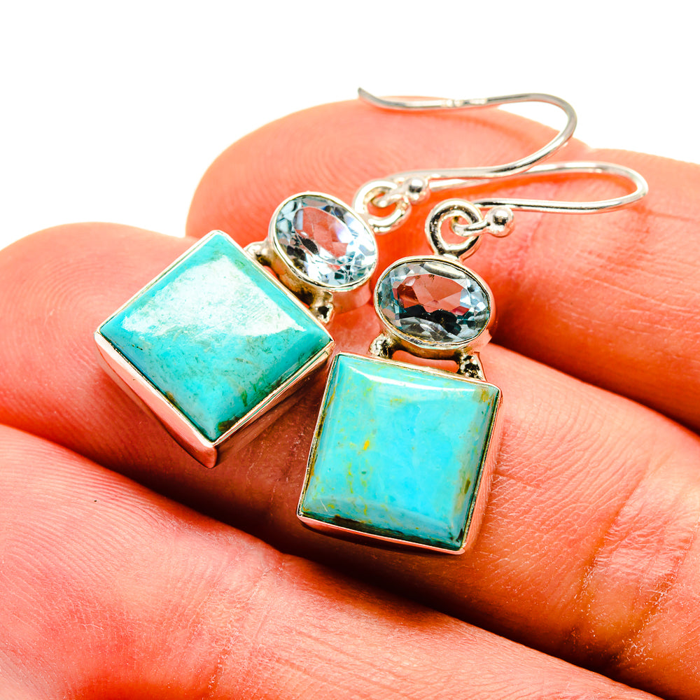 Arizona Turquoise Earrings handcrafted by Anasilvercos - EARR412879