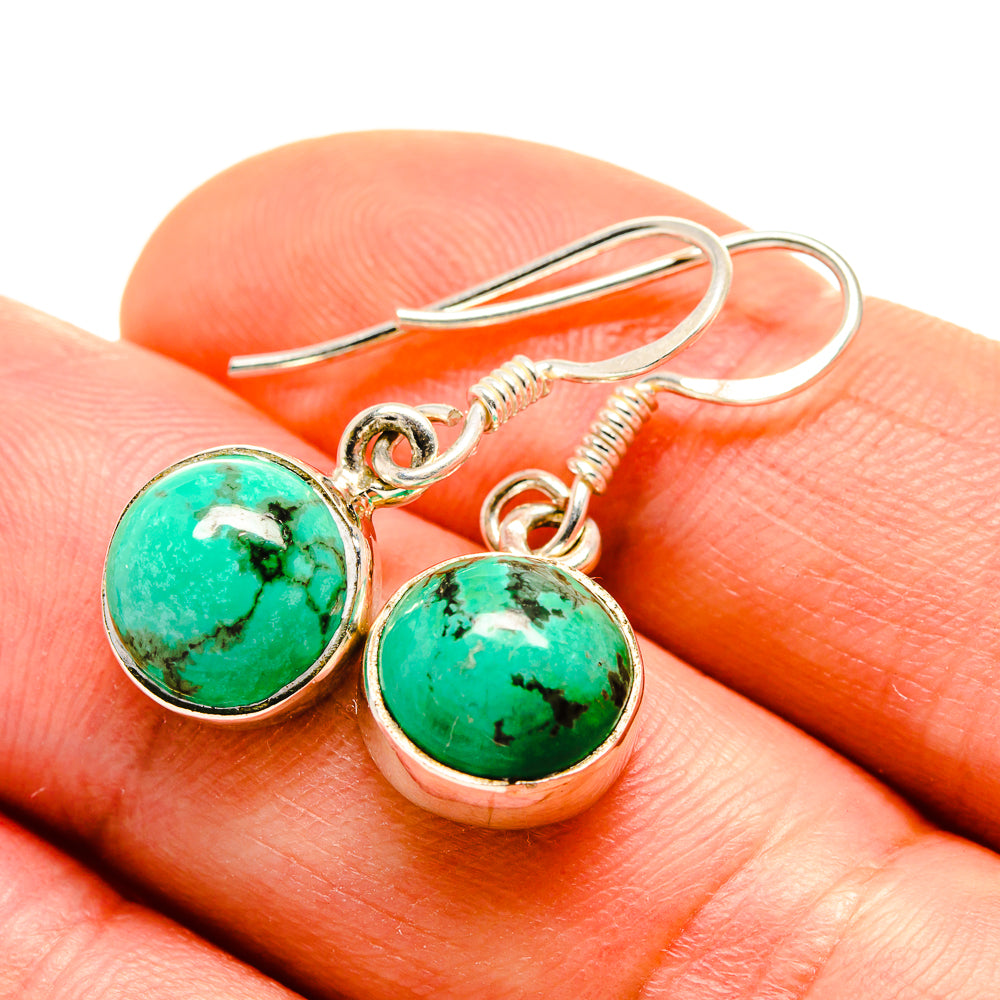 Tibetan Turquoise Earrings handcrafted by Anasilvercos - EARR412903