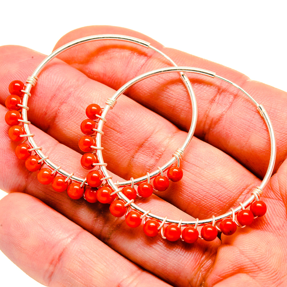 Red Onyx Earrings handcrafted by Anasilvercos - EARR412916