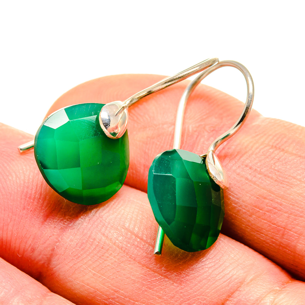 Green Onyx Earrings handcrafted by Anasilvercos - EARR412920