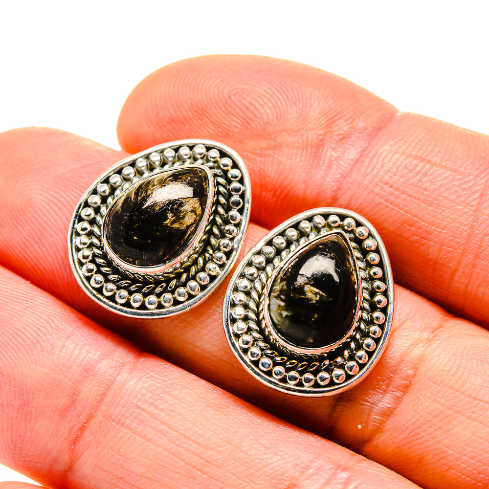 Golden Seraphinite Earrings handcrafted by Anasilvercos - EARR412950