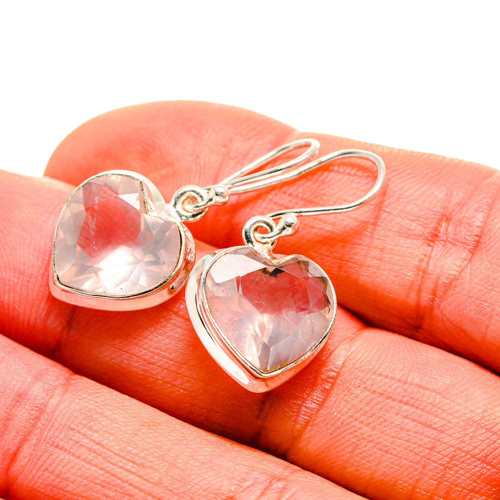 Rose Quartz Earrings handcrafted by Anasilvercos - EARR412969