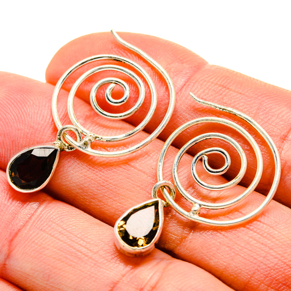 Smoky Quartz Earrings handcrafted by Anasilvercos - EARR413005