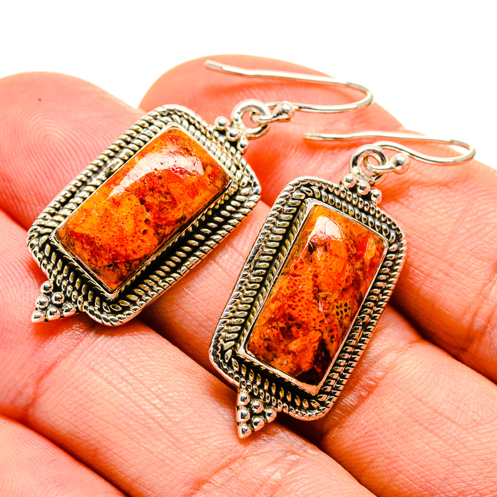Sponge Coral Earrings handcrafted by Anasilvercos - EARR413007