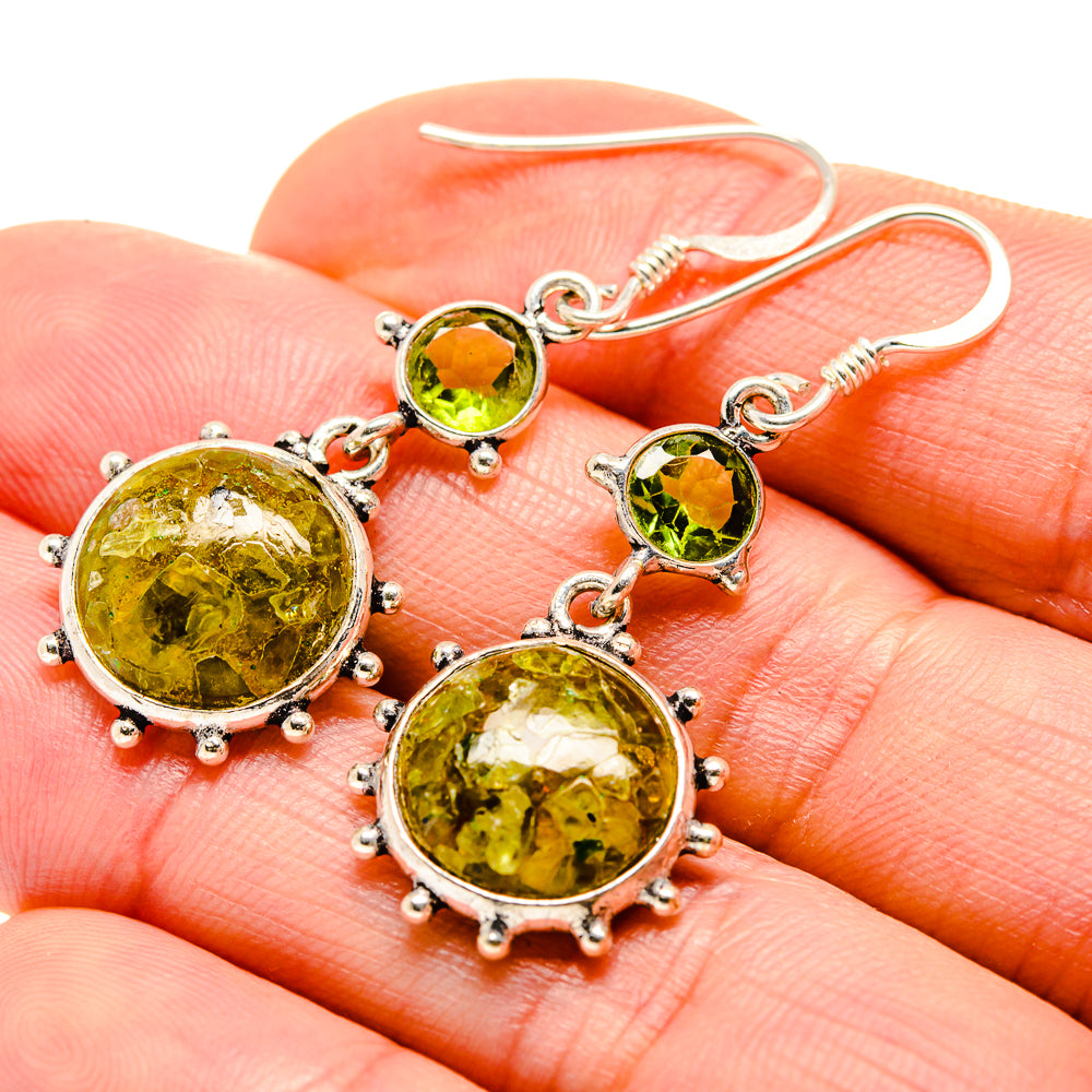Green Tourmaline Earrings handcrafted by Anasilvercos - EARR413013