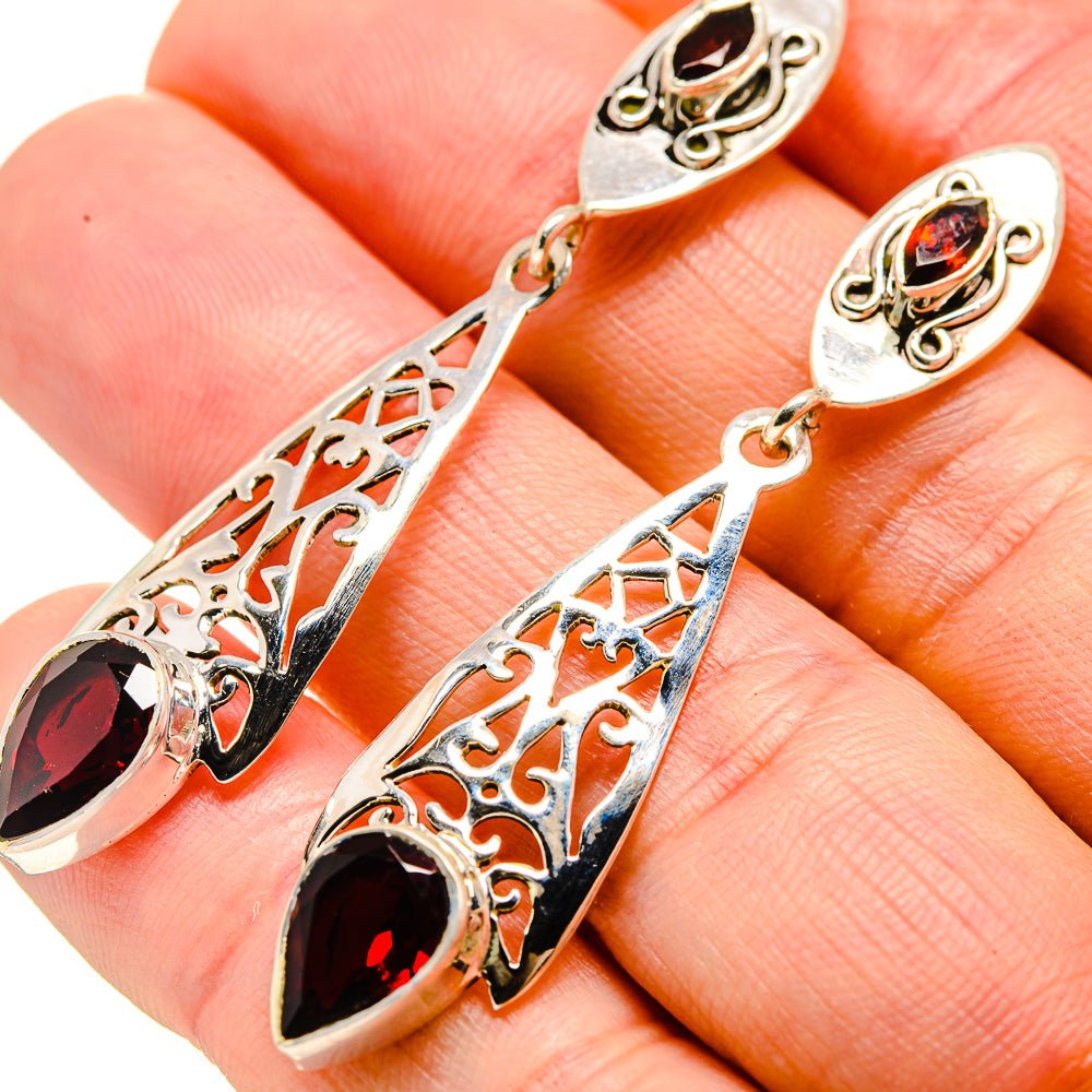 Garnet Earrings handcrafted by Anasilvercos - EARR413018