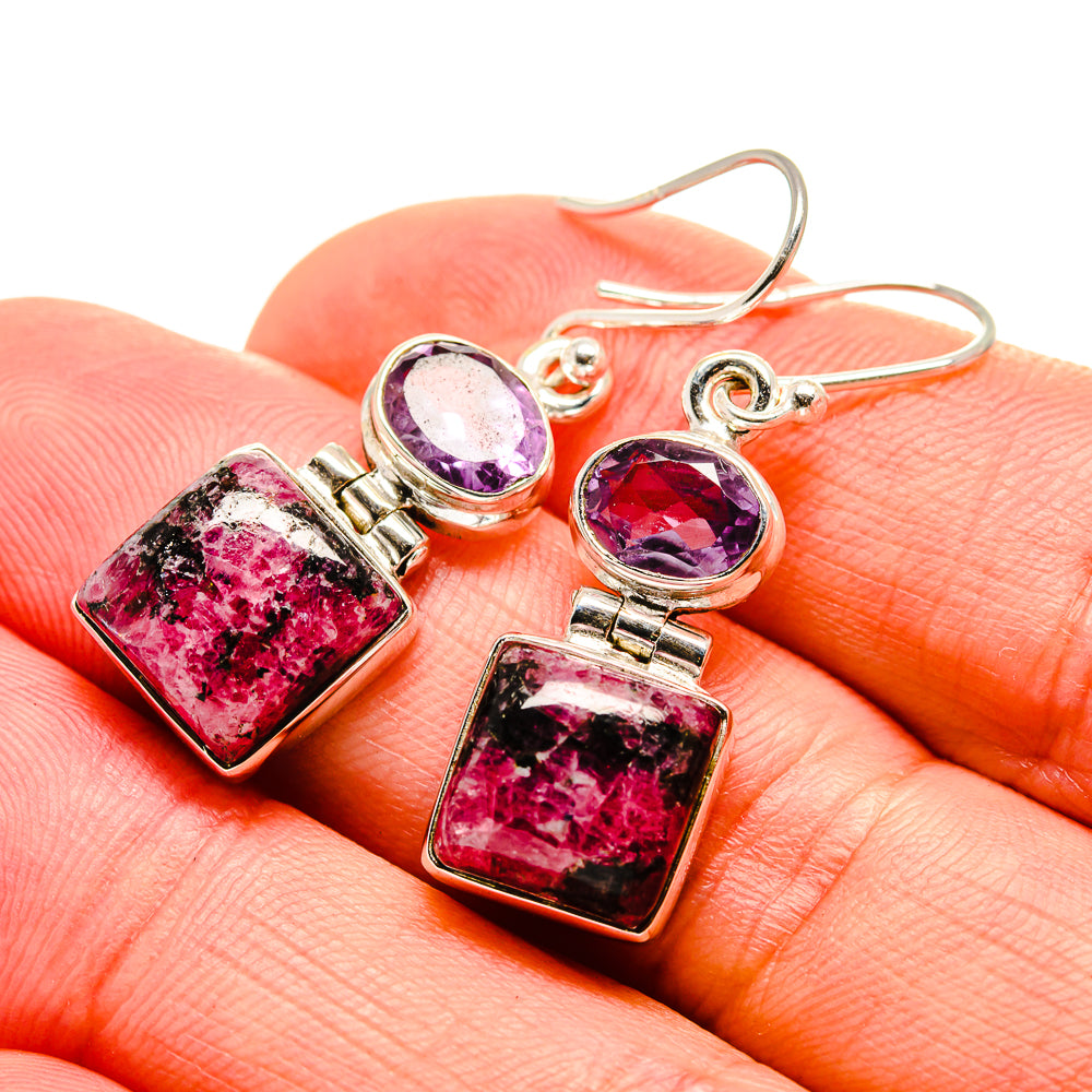 Rhodonite Earrings handcrafted by Anasilvercos - EARR413058
