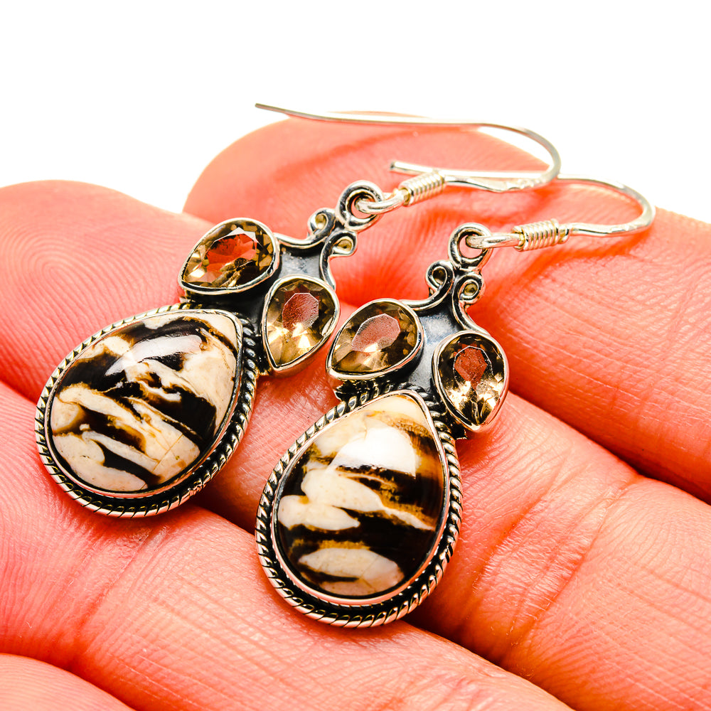 Peanut Wood Jasper Earrings handcrafted by Anasilvercos - EARR413069