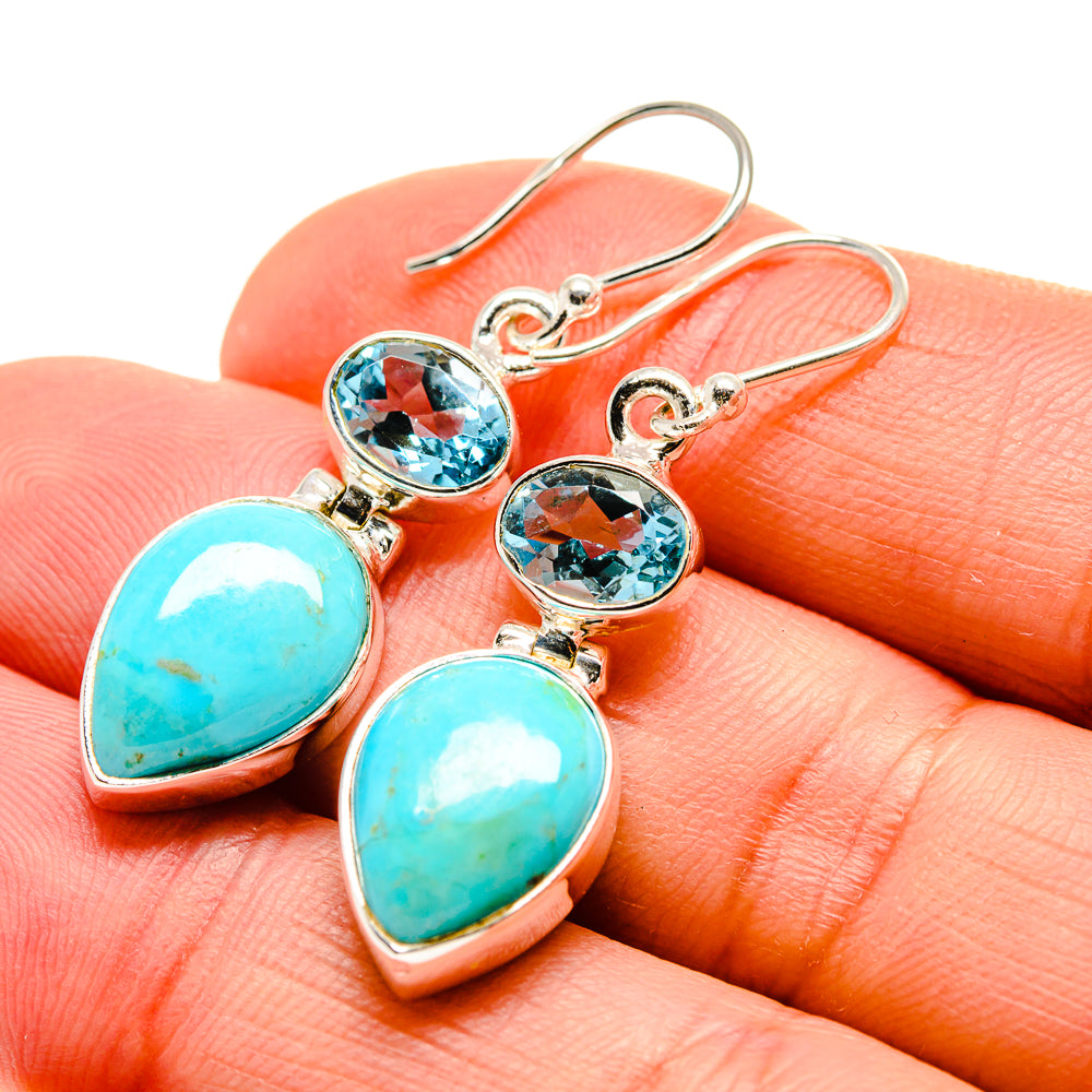 Arizona Turquoise Earrings handcrafted by Anasilvercos - EARR413074