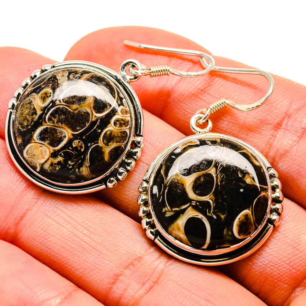 Turritella Agate Earrings handcrafted by Anasilvercos - EARR413088