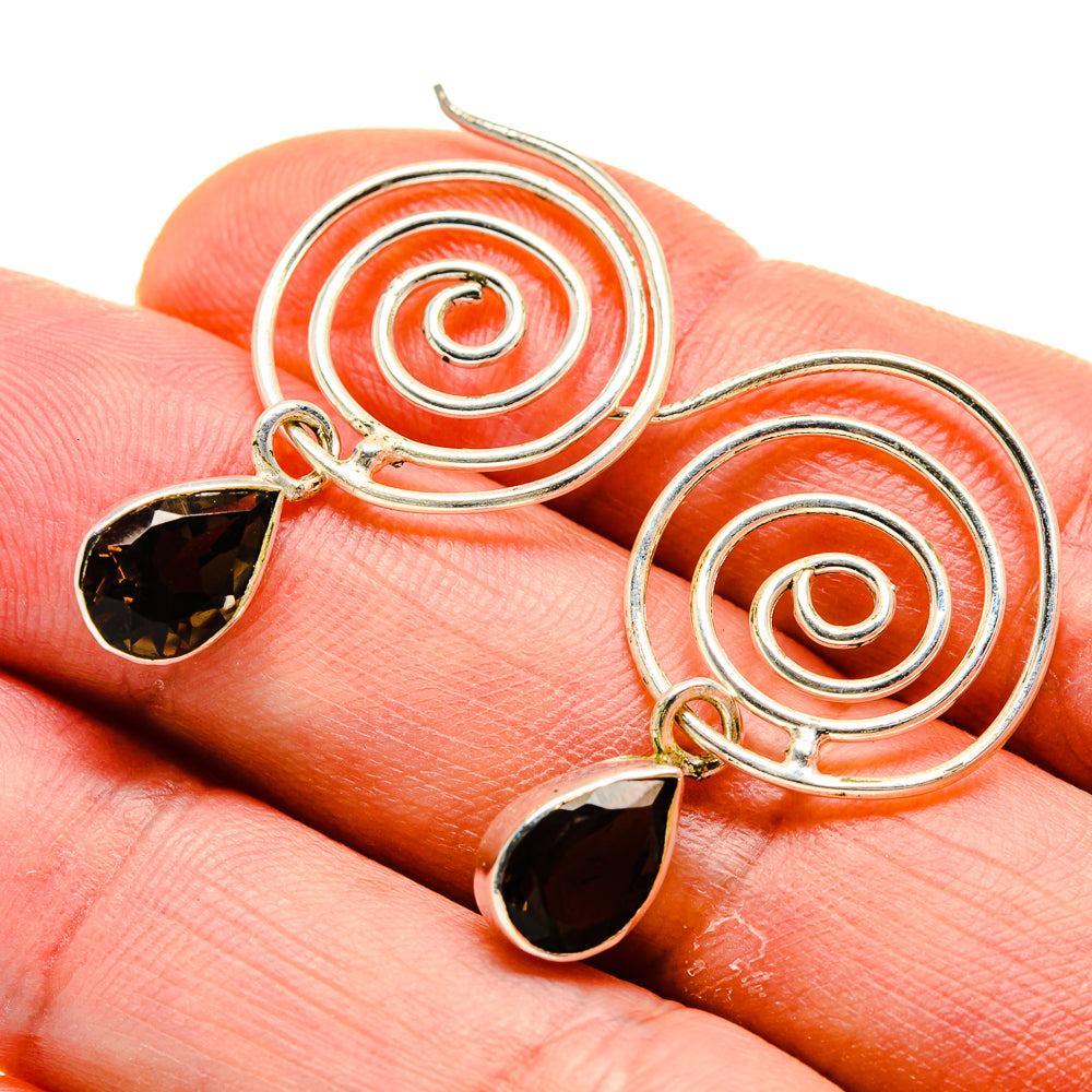 Smoky Quartz Earrings handcrafted by Anasilvercos - EARR413119