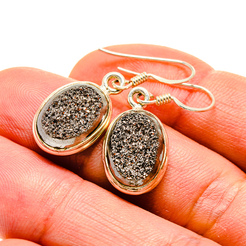 Metallic Druzy Earrings handcrafted by Anasilvercos - EARR413129
