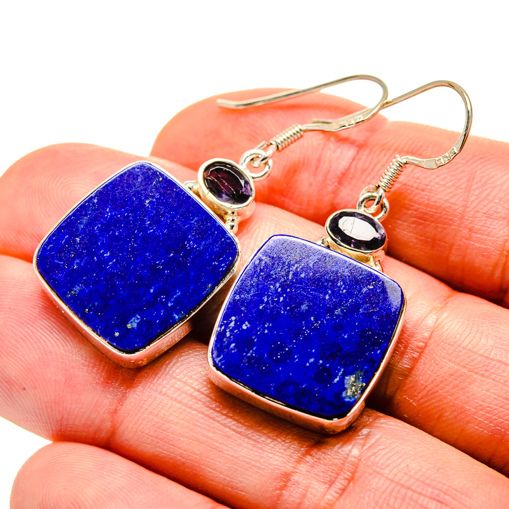 Lapis Lazuli Earrings handcrafted by Anasilvercos - EARR413139