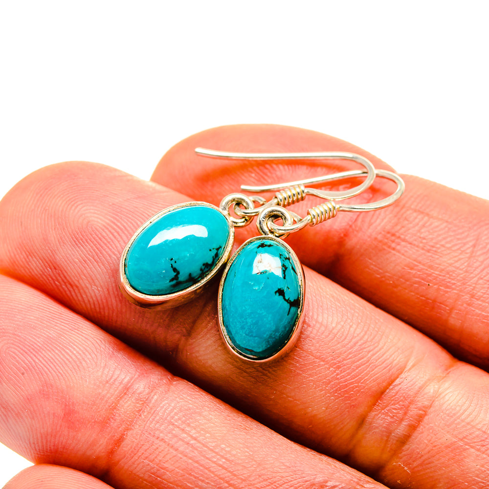 Tibetan Turquoise Earrings handcrafted by Anasilvercos - EARR413145