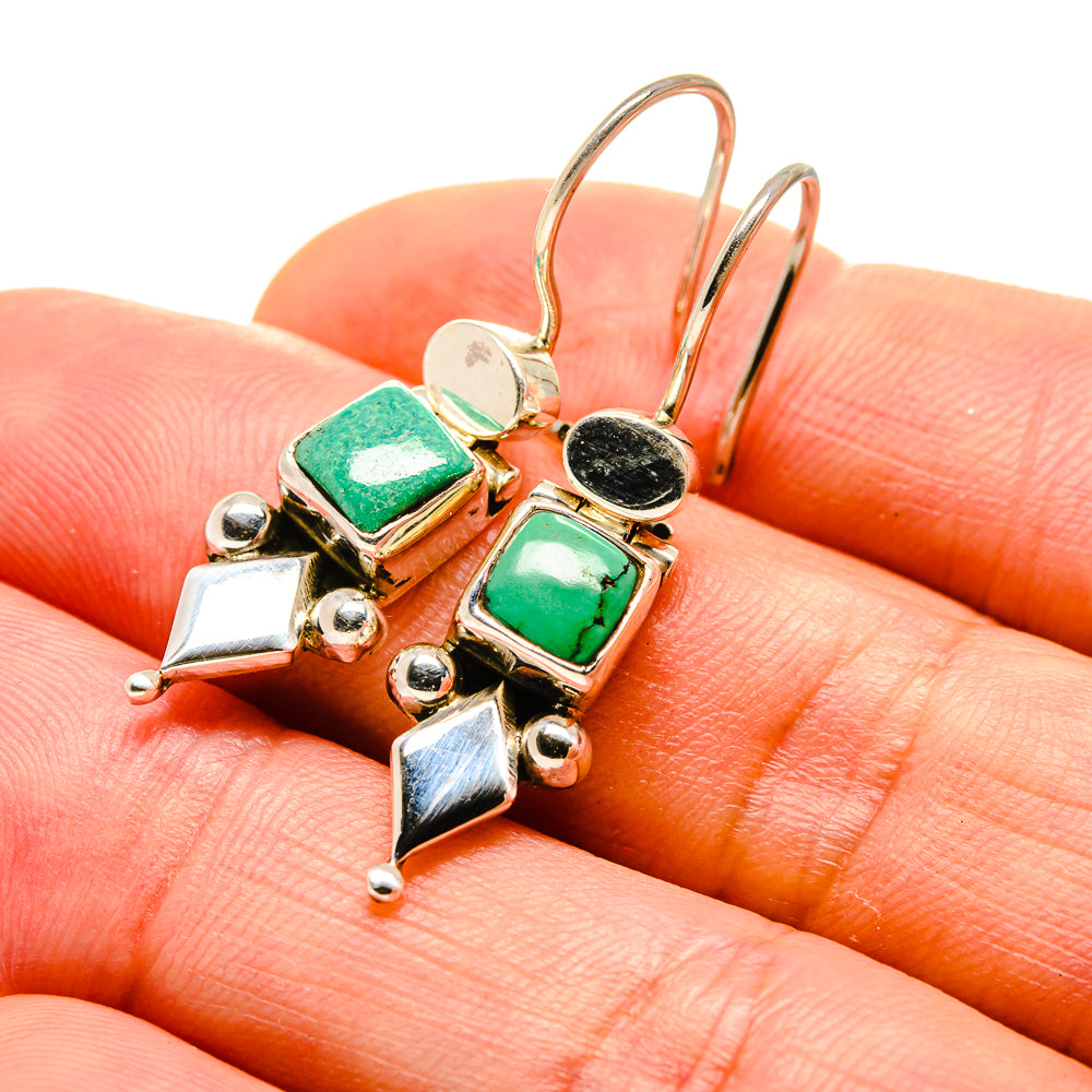 Tibetan Turquoise Earrings handcrafted by Anasilvercos - EARR413160
