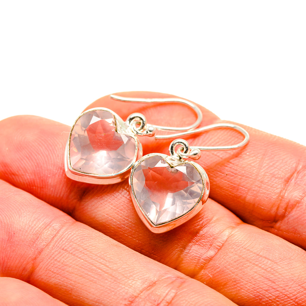 Rose Quartz Earrings handcrafted by Anasilvercos - EARR413161