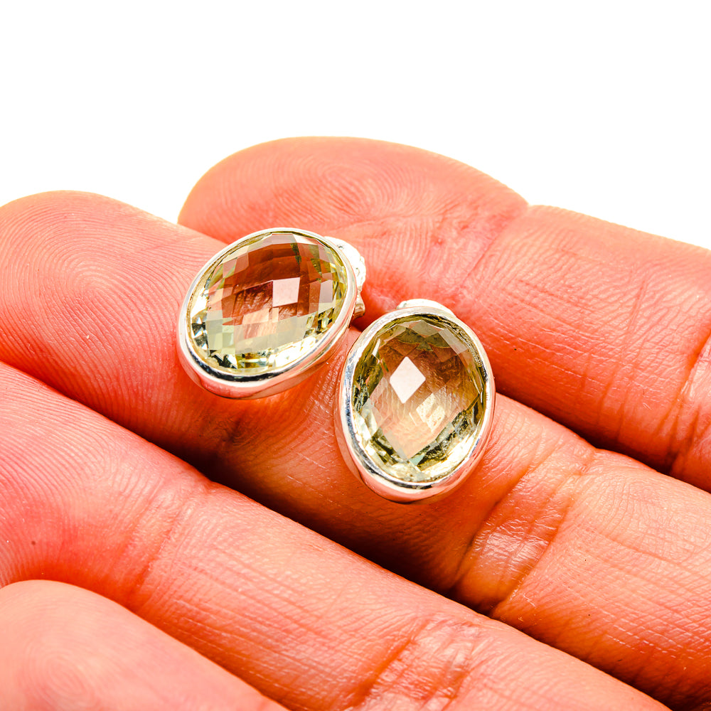 Green Amethyst Earrings handcrafted by Anasilvercos - EARR413163