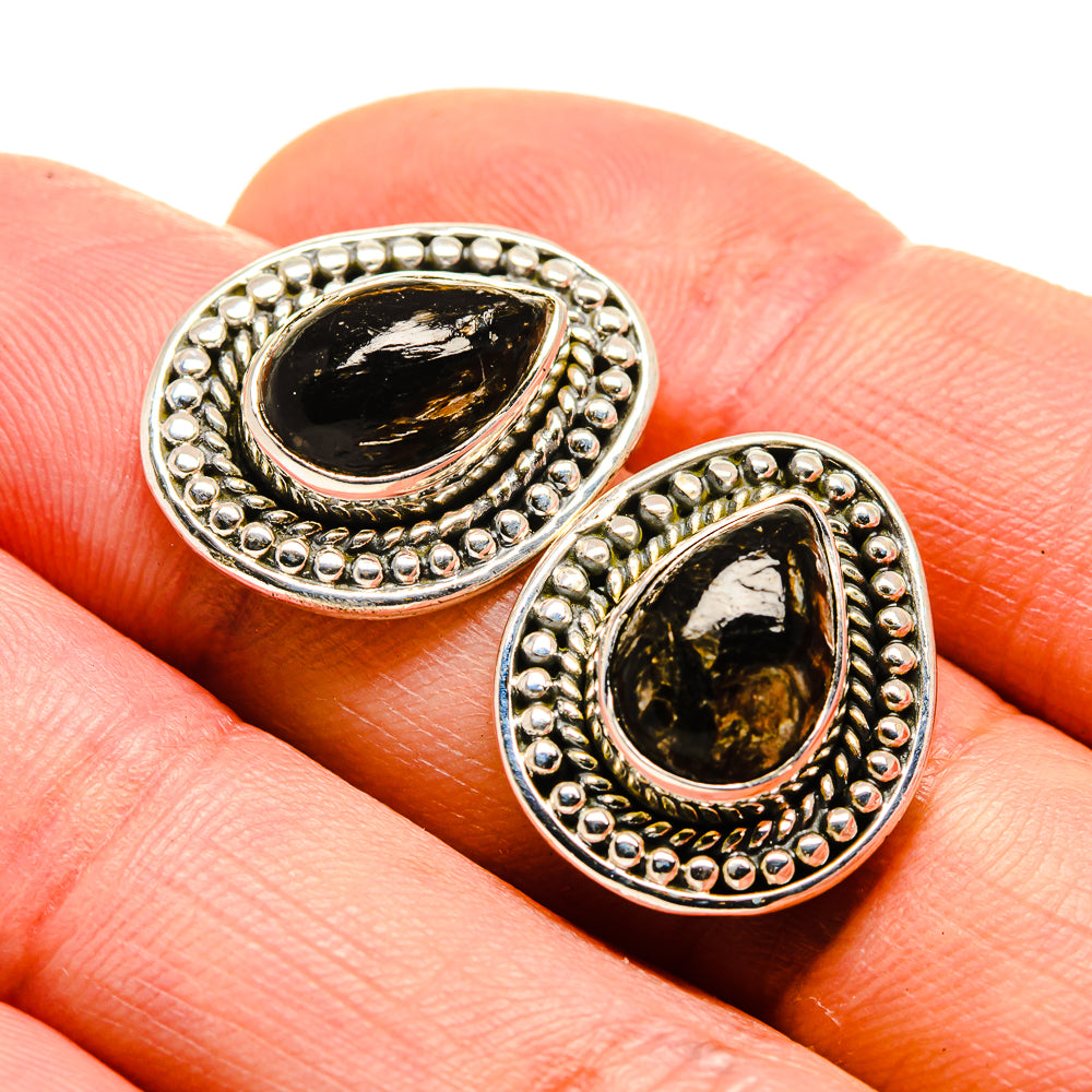 Golden Seraphinite Earrings handcrafted by Anasilvercos - EARR413170