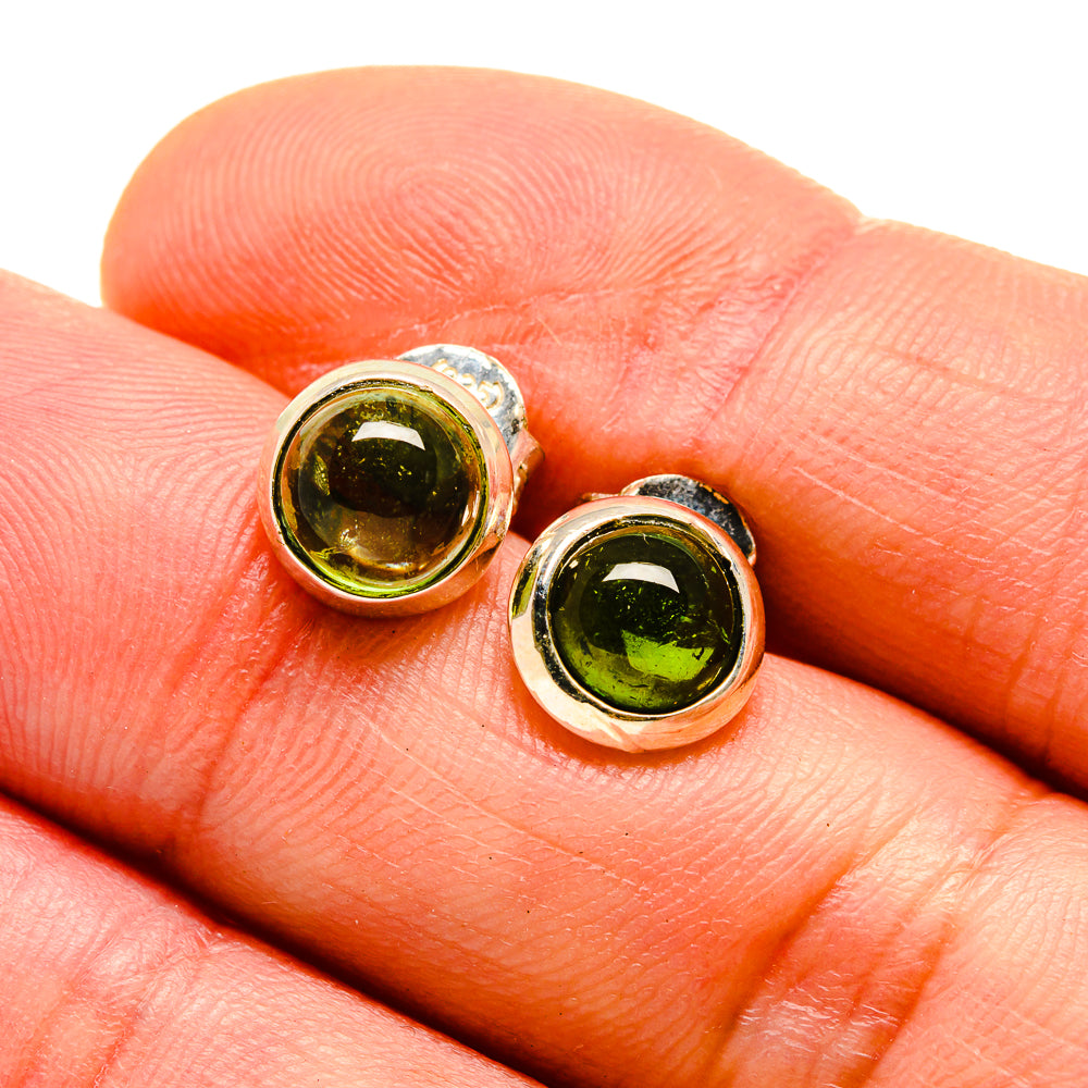 Green Tourmaline Earrings handcrafted by Anasilvercos - EARR413188