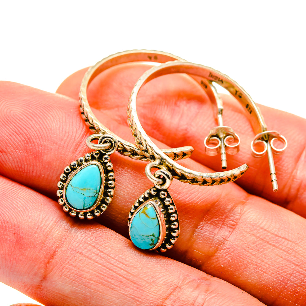 Arizona Turquoise Earrings handcrafted by Anasilvercos - EARR413189