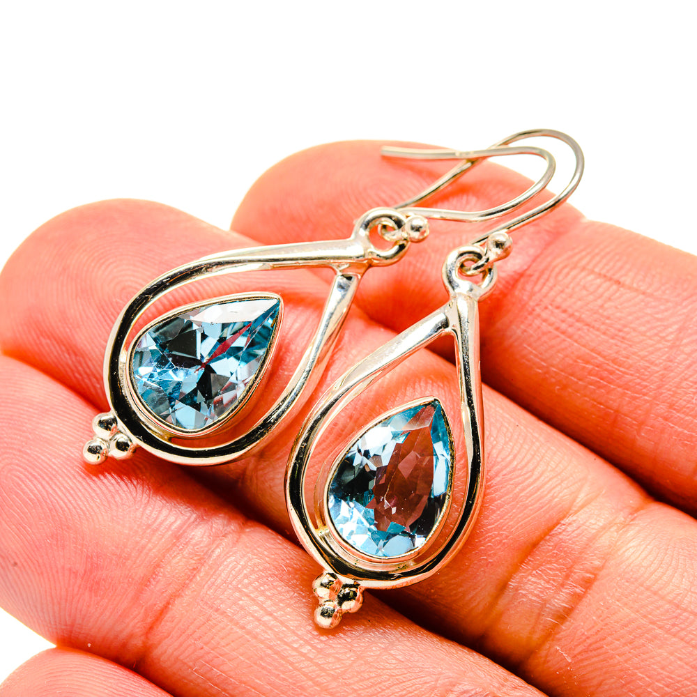 Blue Topaz Earrings handcrafted by Anasilvercos - EARR413199