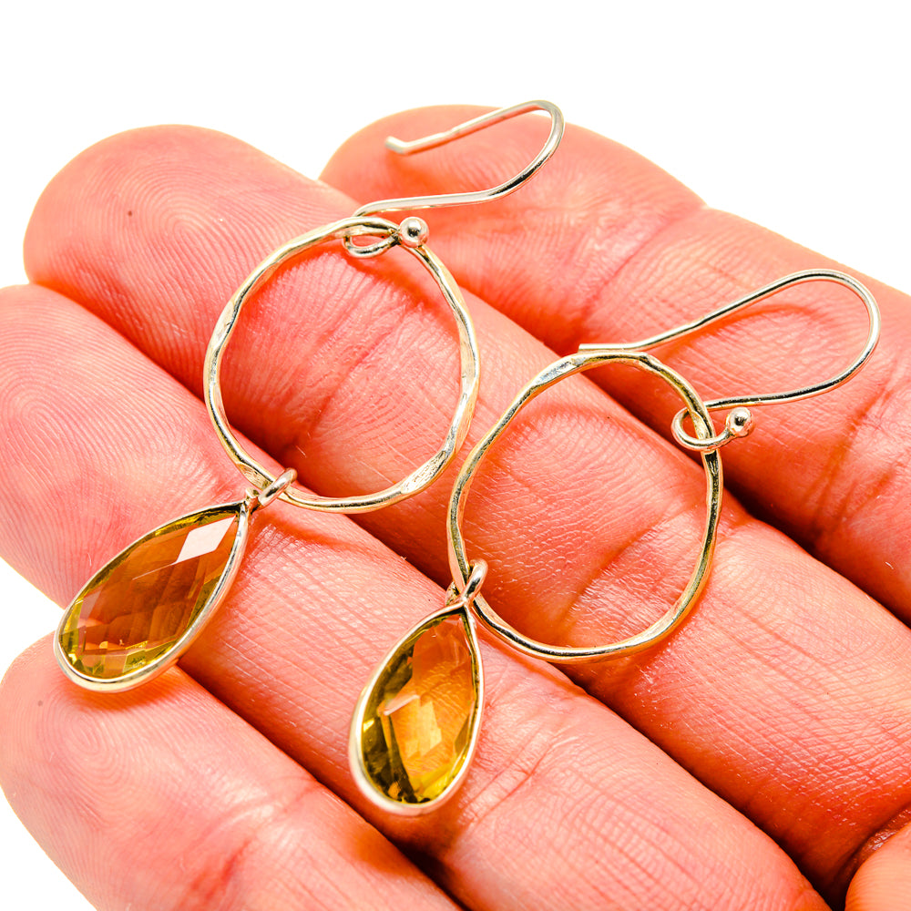 Lemon Quartz Earrings handcrafted by Anasilvercos - EARR413200