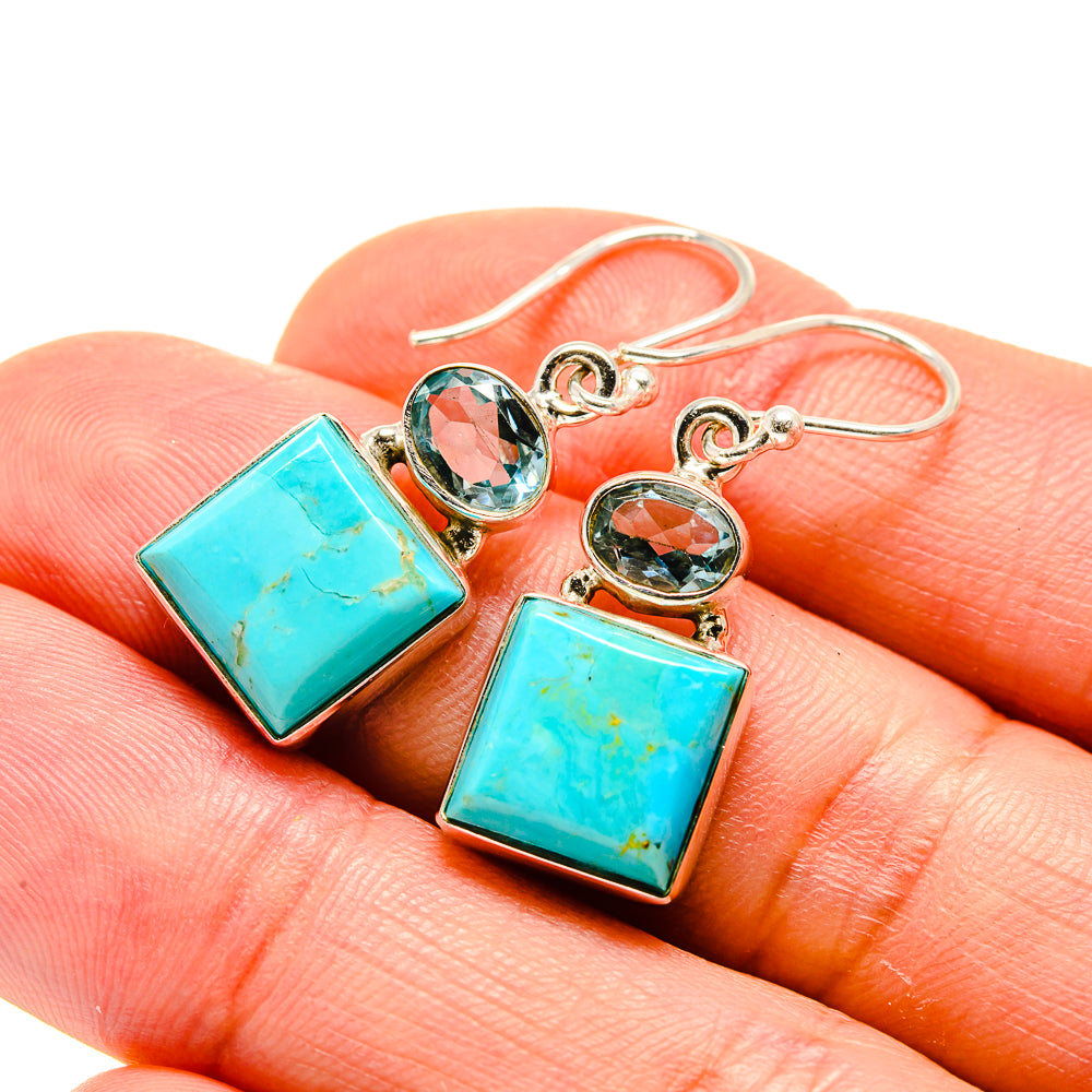 Arizona Turquoise Earrings handcrafted by Anasilvercos - EARR413202