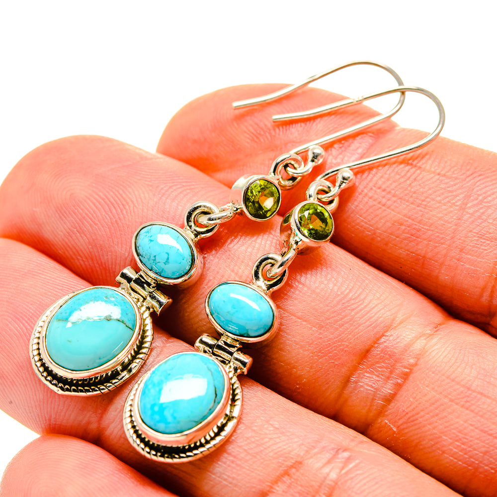 Arizona Turquoise Earrings handcrafted by Anasilvercos - EARR413218