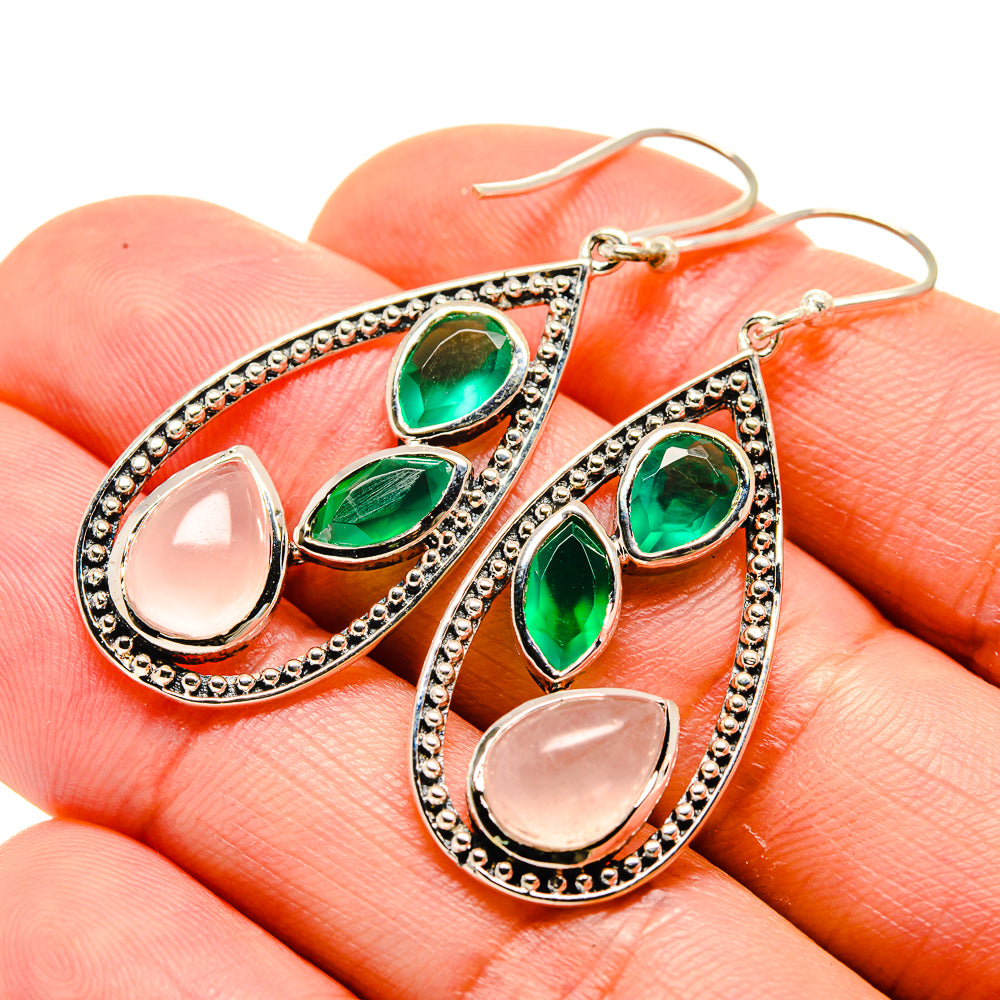 Rainbow Moonstone Earrings handcrafted by Anasilvercos - EARR413235