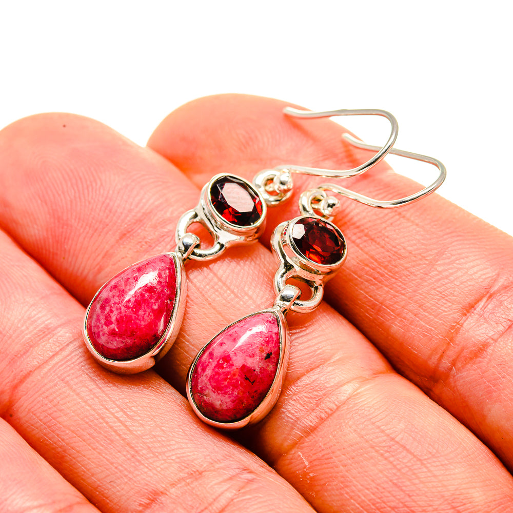 Rhodonite Earrings handcrafted by Anasilvercos - EARR413246