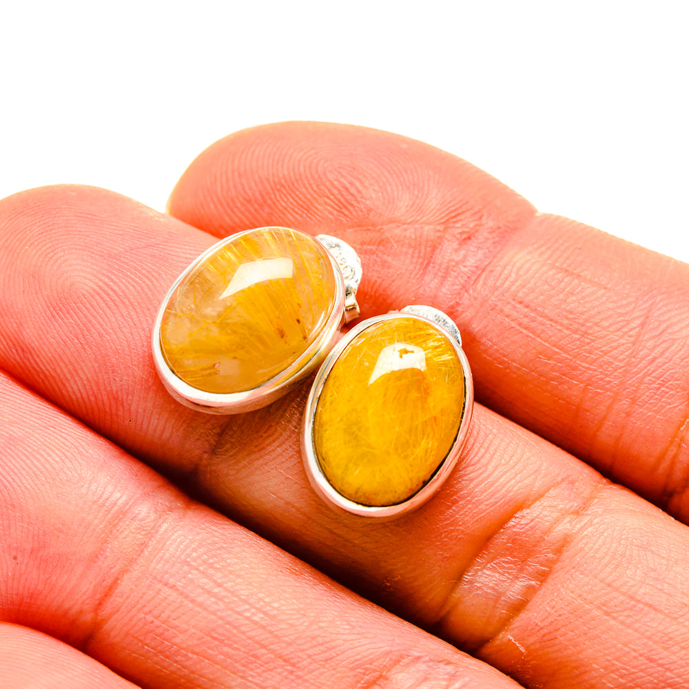 Rutilated Quartz Earrings handcrafted by Anasilvercos - EARR413265