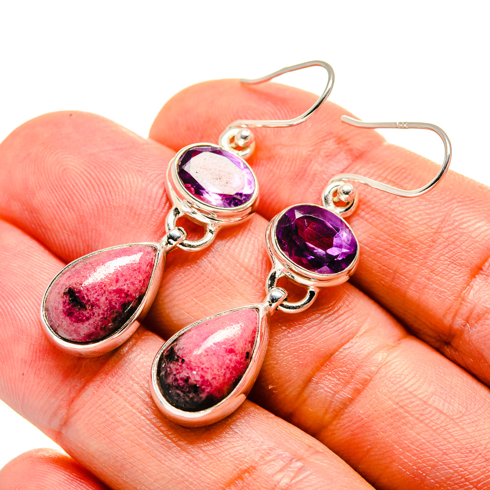 Rhodonite Earrings handcrafted by Anasilvercos - EARR413275