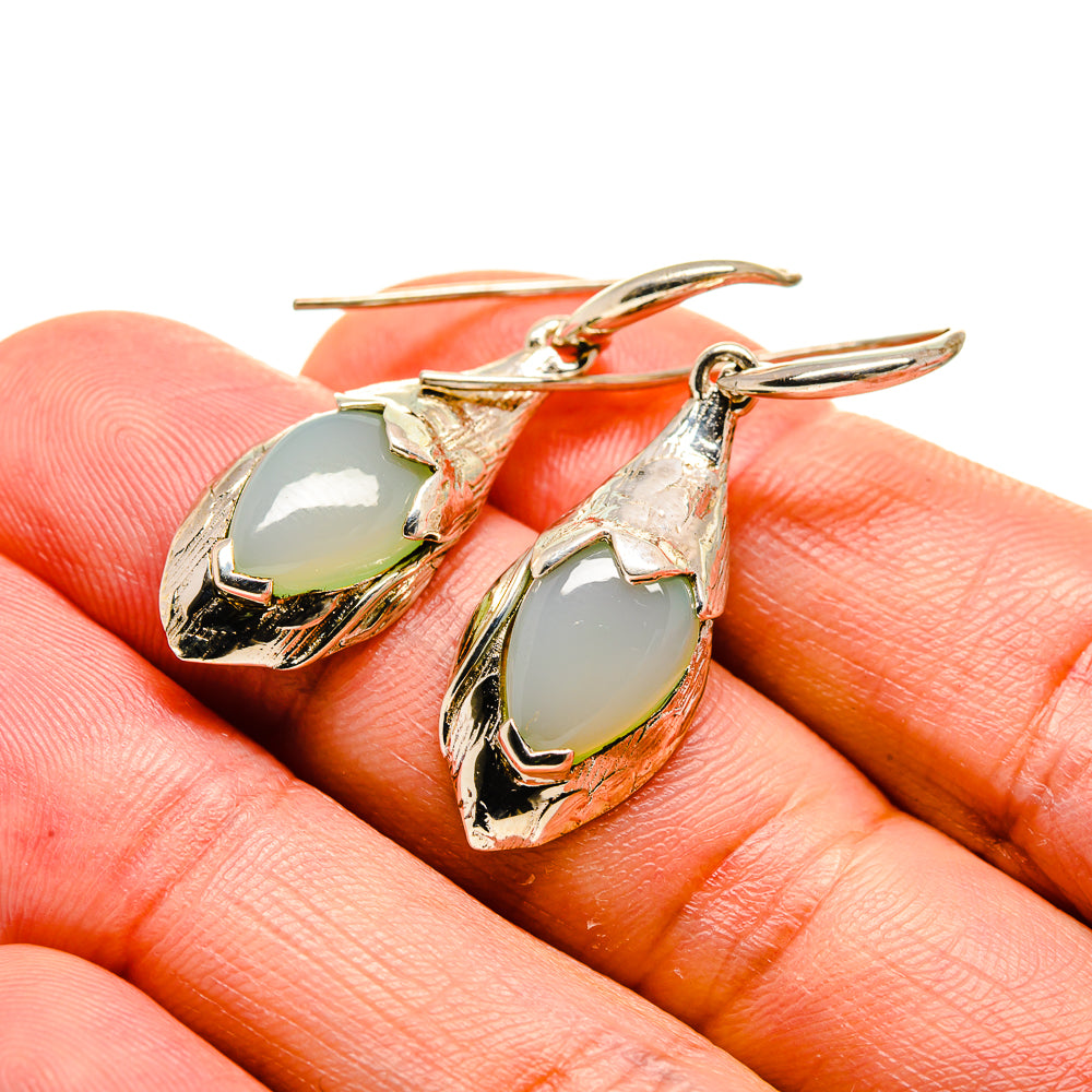 Aqua Chalcedony Earrings handcrafted by Anasilvercos - EARR413278