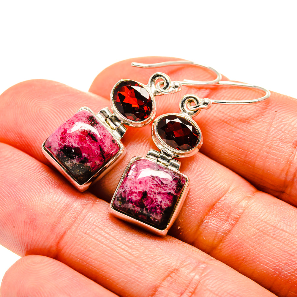 Rhodonite Earrings handcrafted by Anasilvercos - EARR413281