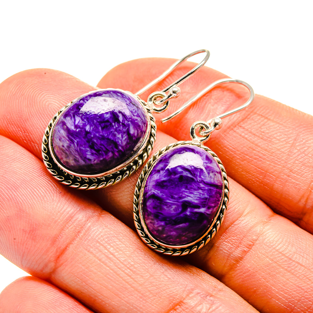 Charoite Earrings handcrafted by Anasilvercos - EARR413290