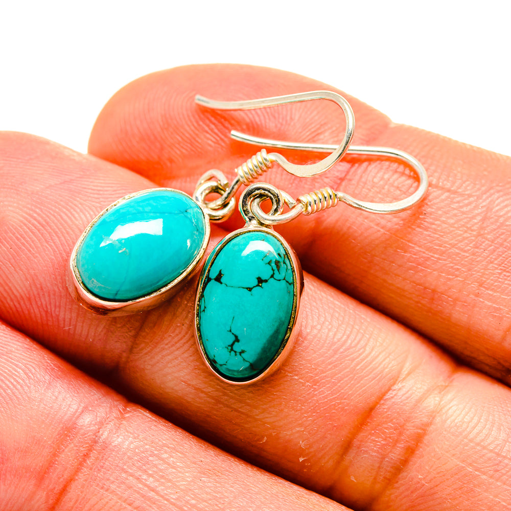 Tibetan Turquoise Earrings handcrafted by Anasilvercos - EARR413292
