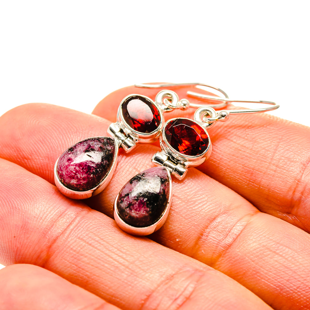 Rhodonite Earrings handcrafted by Anasilvercos - EARR413308