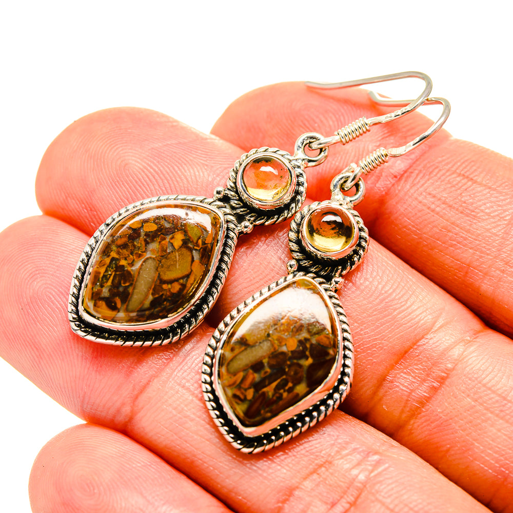 Chert Breccia Earrings handcrafted by Anasilvercos - EARR413310
