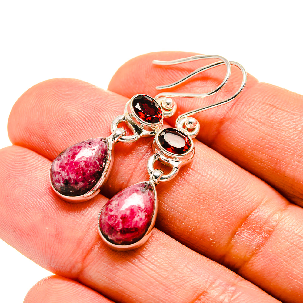 Rhodonite Earrings handcrafted by Anasilvercos - EARR413314