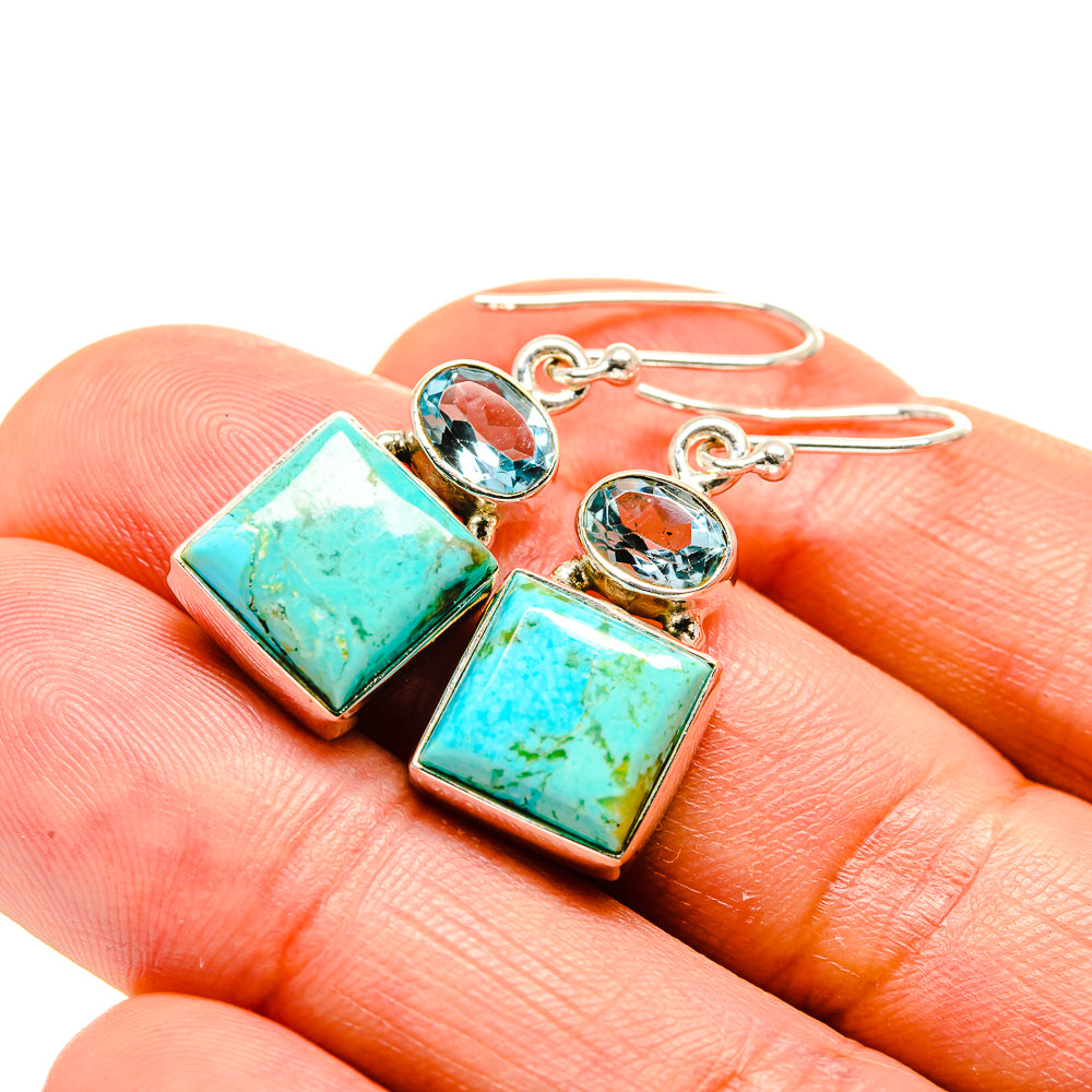 Arizona Turquoise Earrings handcrafted by Anasilvercos - EARR413317