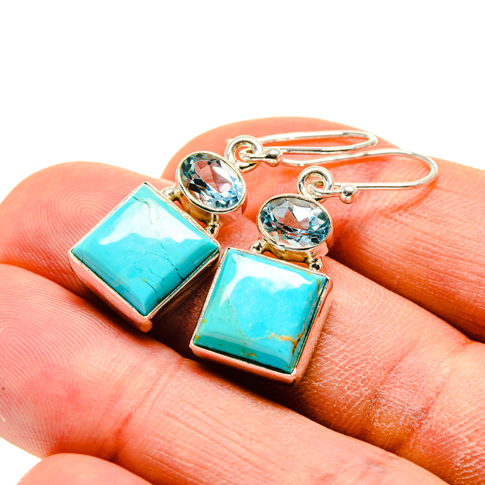 Arizona Turquoise Earrings handcrafted by Anasilvercos - EARR413365