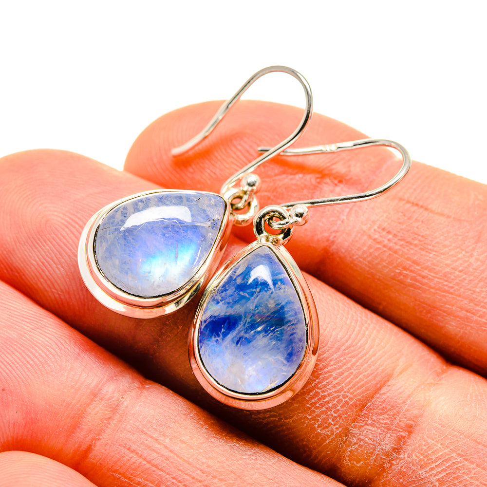Rainbow Moonstone Earrings handcrafted by Anasilvercos - EARR413387