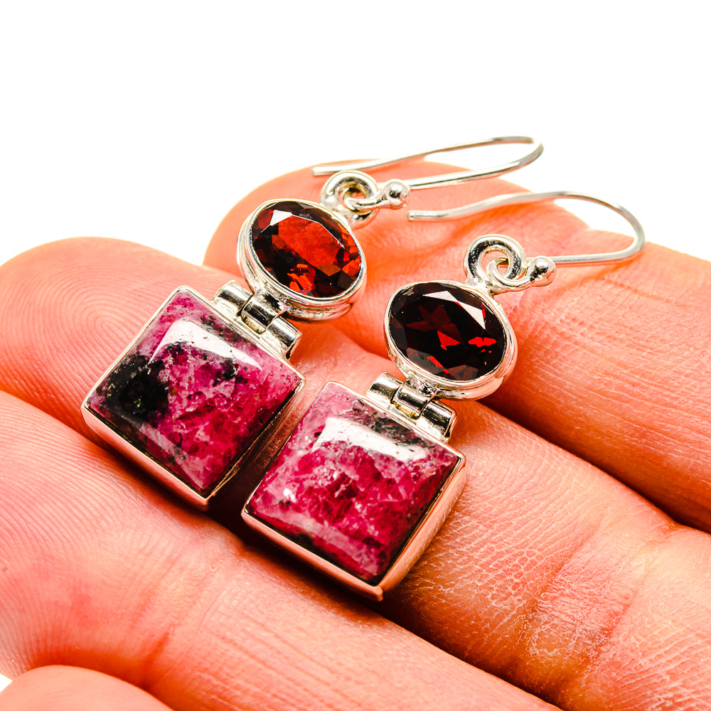 Rhodonite Earrings handcrafted by Anasilvercos - EARR413389