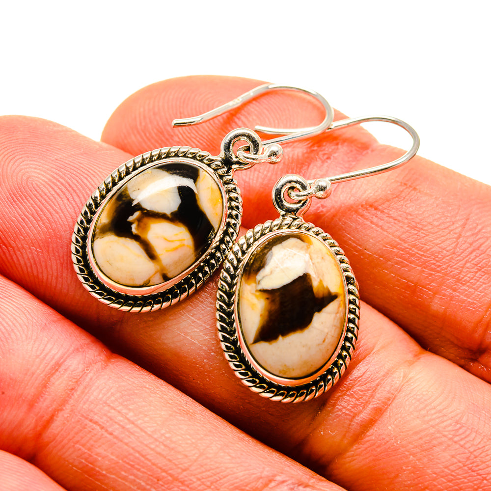 Peanut Wood Jasper Earrings handcrafted by Anasilvercos - EARR413398